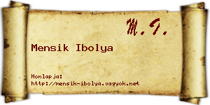 Mensik Ibolya névjegykártya
